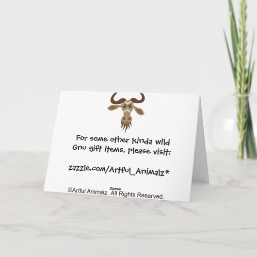 Één of ander Jaar van GNU van GNU Stuff_Gary Feestdagen Kaart (Achterkant)