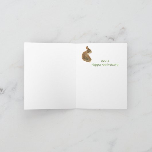 Een of ander Jubileum wil, Cute Rabbit, Bunny Kaart (Binnen)