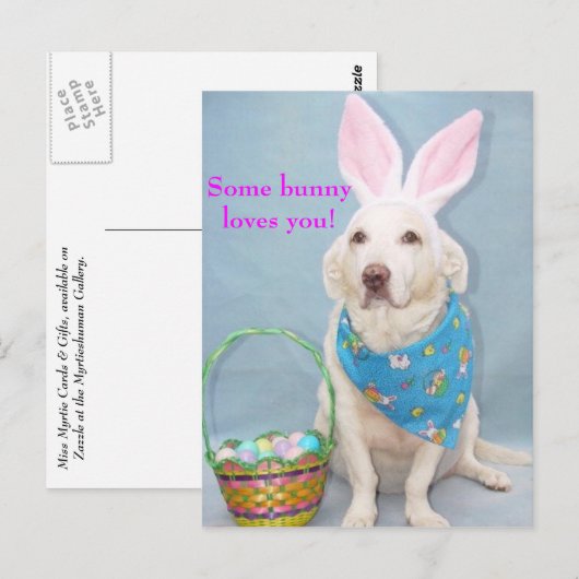 Een of ander konijn houdt van je! briefkaart (Voorkant / Achterkant)