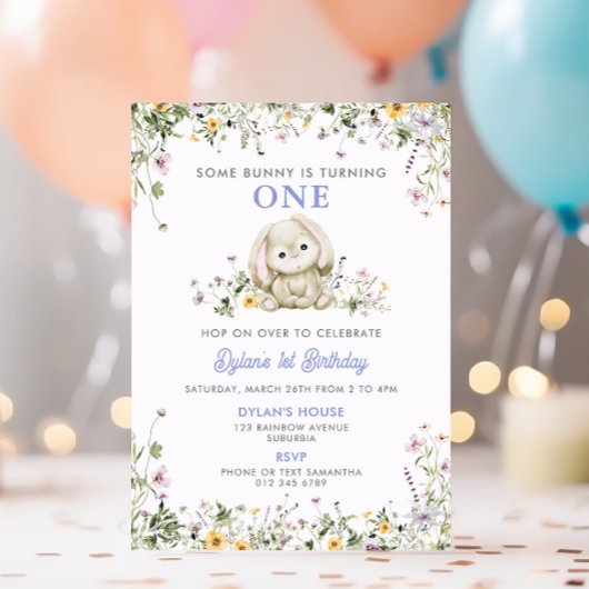 Een of ander konijn wordt één Paarse jongen 1e ver Kaart