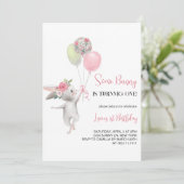 Een of ander konijn wordt één verjaardag kaart (Staand voorkant)