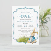 Een of ander konijn wordt één verjaardag kaart (Staand voorkant)