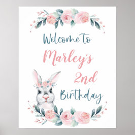 Een of andere Bunny Birthday, een welkomstteken va Poster