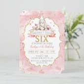 Een of andere bunny draait 6 zestigste verjaardag  kaart (Staand voorkant)