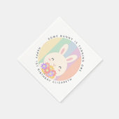 Een of andere Bunny draait om een regenboogdag Servet (Hoek)