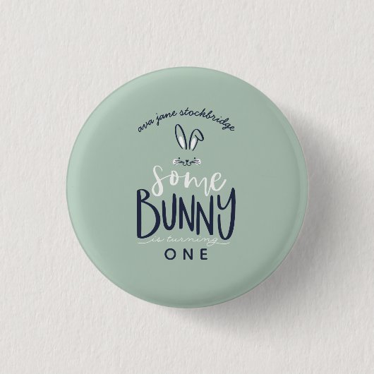 Een of andere bunny happy birthday party Button (Voorkant)