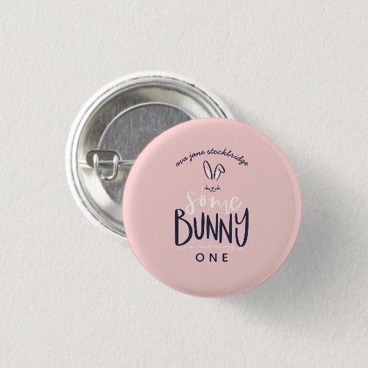 Een of andere bunny happy birthday party Button (Voorkant /achterkant)