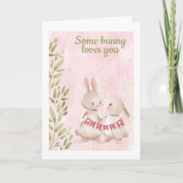 Een of andere Bunny houdt van je konijntje-Valenti Feestdagen Kaart