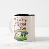 Een of andere Bunny houdt van je Pasen Tweekleurige Koffiemok (Voorkant links)