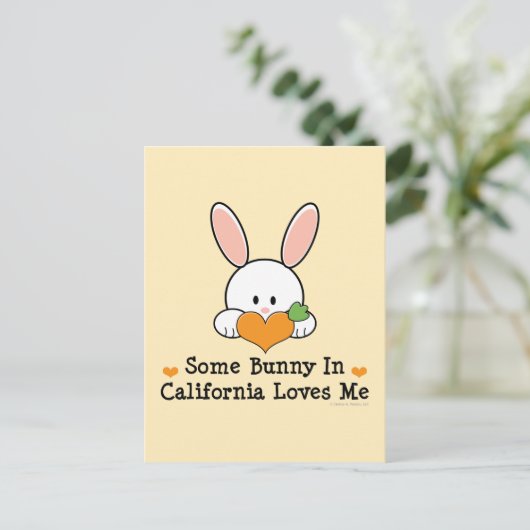 Een of andere Bunny in Californië houdt van me Bri Briefkaart (Staand voorkant)