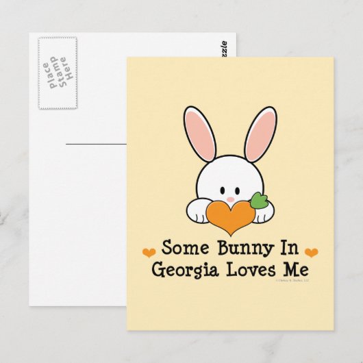 Een of andere Bunny in Georgia houdt van me Briefk Briefkaart (Voorkant / Achterkant)