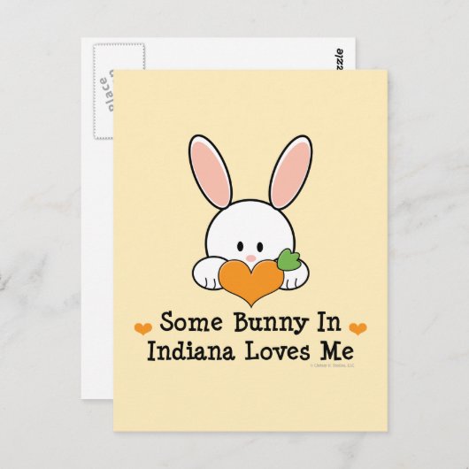 Een of andere Bunny in Indiana houdt van mij Brief Briefkaart (Voorkant / Achterkant)