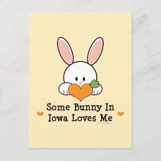 Een of andere Bunny in Iowa houdt van me Briefkaar Briefkaart (Voorkant)