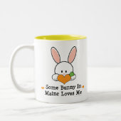 Een of andere Bunny in Maine houdt van me Tweekleurige Koffiemok (Links)