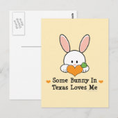 Een of andere Bunny in Texas houdt van me Briefkaa Briefkaart (Voorkant / Achterkant)