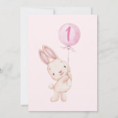 Een of andere Bunny is EEN! 1e verjaardag meisje r Kaart (Achterkant)