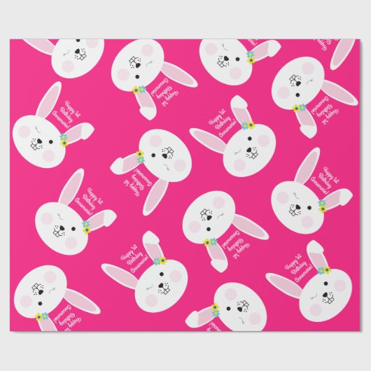 Een of andere Bunny is één Cute Rabbit 1st Birthda Cadeaupapier (Vlak)