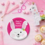 Een of andere Bunny is één Cute Rabbit 1st Birthda Papieren Bordje (Feest)