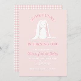 Een of andere Bunny is een roze eerste uitnodiging
