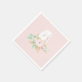 Een of andere Bunny is een roze Floral Gingham ver Servet (Hoek)