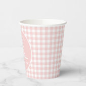 Een of andere Bunny is een roze Gingham Birthday Papieren Bekers (Links)