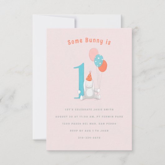 Een of andere Bunny is één zoete pastel van 1 okto Kaart (Voorkant)