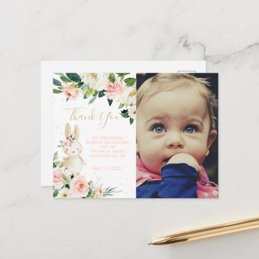 Een of andere Bunny is het draaien van een verjaar Briefkaart (Voorkant / Achterkant in situ)