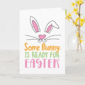 Een of andere bunny is klaar voor paaspap en paash kaart (Gele Bloem)