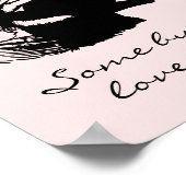 Een of andere bunny Love Pun Pastel Roze met zwart Poster (Hoek)