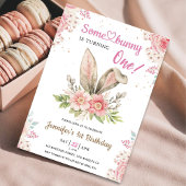 Een of andere Bunny wordt een! 1e verjaardag meisj Kaart