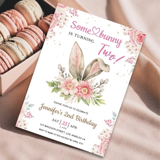 Een of andere Bunny wordt twee! 2e verjaardag meis Kaart