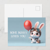 Een of andere konijn houdt van je Schattigee konij Briefkaart (Voorkant / Achterkant)