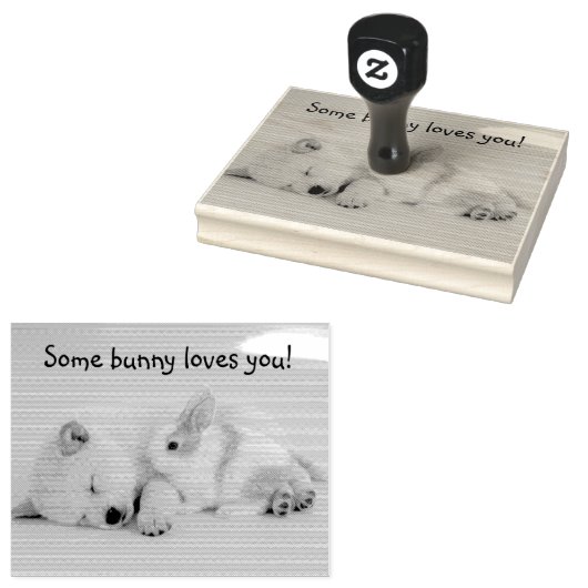 Een of andere konijn houdt van je sms rubberstempel (Gestempeld)