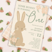 Een of andere konijn is de 1e verjaardag van een m kaart