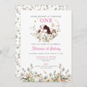 Een of andere konijntje wordt de 1e verjaardag van kaart (Voorkant / Achterkant)