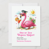 Een of Twee Graden Hete Flamingo Afstuderen Aankondiging (Voorkant)