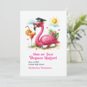 Een of Twee Graden Hete Flamingo Afstuderen Aankondiging (Staand voorkant)