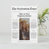 Een of twee graden warmer Afstuderen krant Kaart (Staand voorkant)