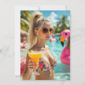 Een of twee graden warmer flamingo Afstuderen Aankondiging (Achterkant)