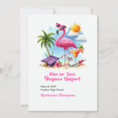 Een of twee graden warmer flamingo Afstuderen Bedankkaart (Voorkant)