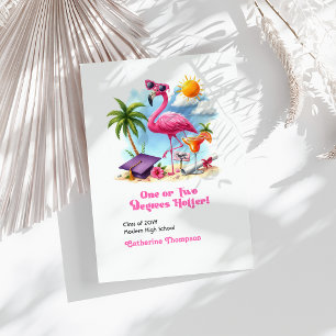 Een of twee graden warmer flamingo Afstuderen Bedankkaart