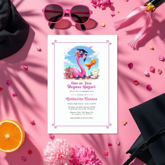 Een of twee graden warmer tropisch Afstudeerder pa Drieluik Uitnodiging