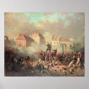 Een officier die de opdracht tot brand geeft poster