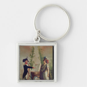 Een officier van de nationale garde die een eed af sleutelhanger