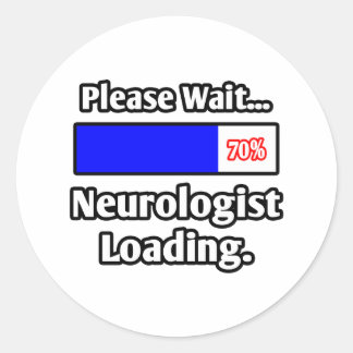 Een ogenblik geduld...Neuroloog wordt geladen Ronde Sticker
