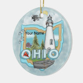 Een Ohio-vuurtoren Keramisch Ornament (Links)