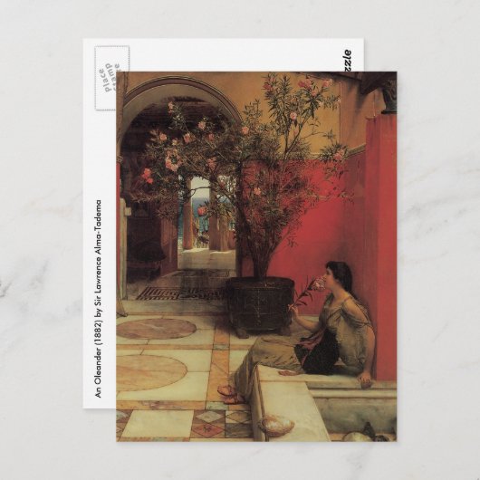 Een Oleander van Alma Tadema, bloemen Briefkaart (Voorkant / Achterkant)
