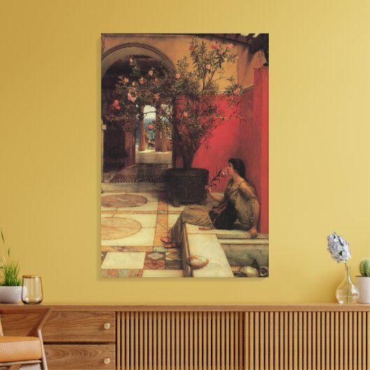 Een Oleander van Alma Tadema, bloemen Canvas Afdruk (Insitu (Woonkamer))