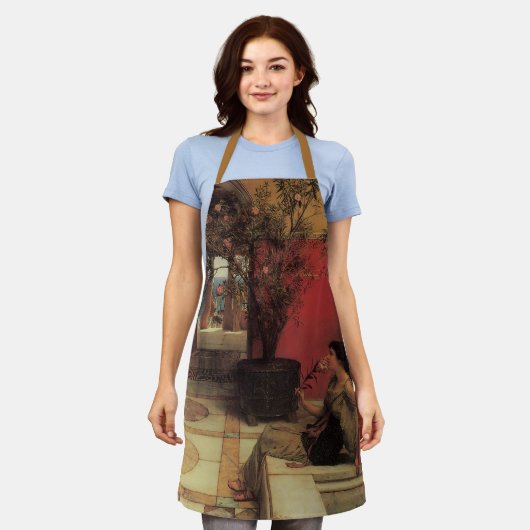 Een Oleander van Alma Tadema, bloemen Schort (Gedragen)