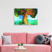 Een olieverfschilderij genaamd Tree Island door Sa Canvas Afdruk (Insitu (Woonkamer))